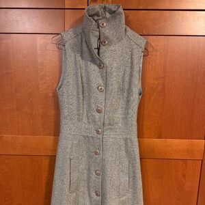 Anni Kuan Vest Dress, Suit, Button Down, A-line, grey Gray, Size 2